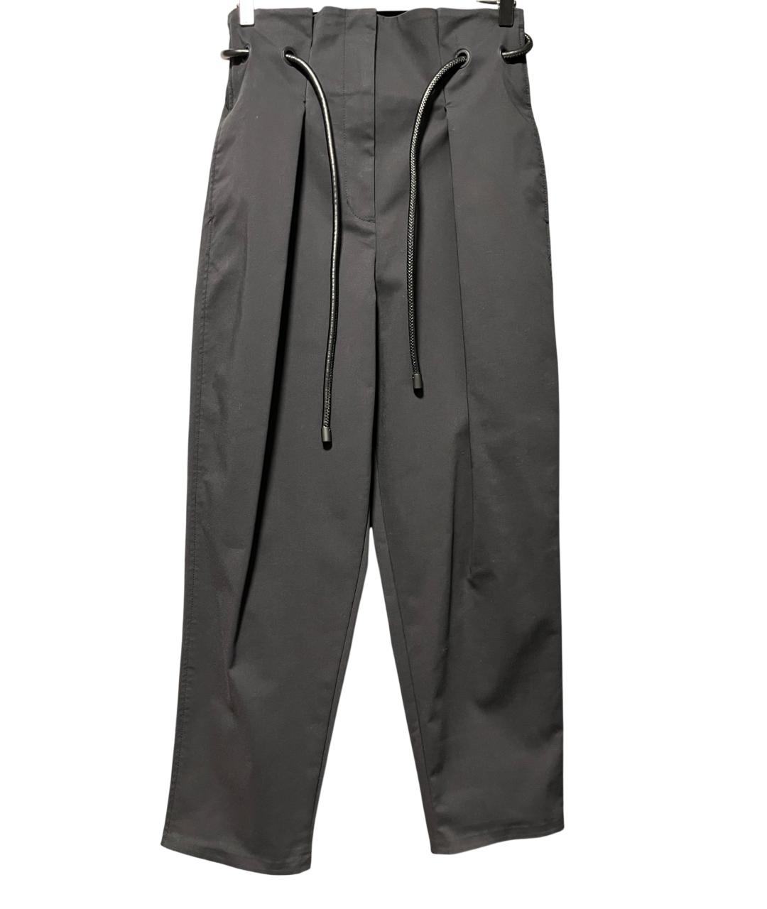 3.1 PHILLIP LIM Черные хлопко-эластановые брюки широкие, фото 4