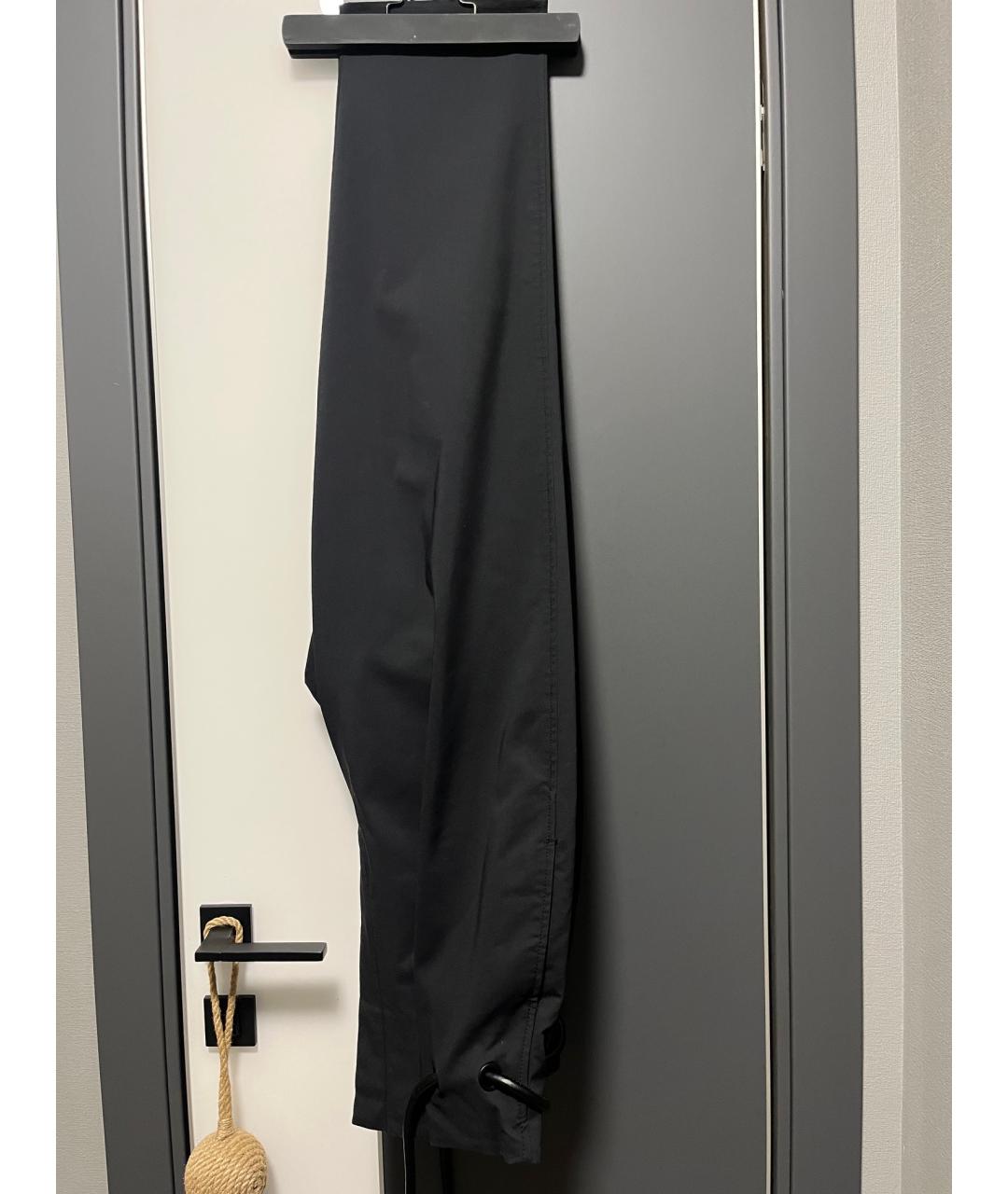 3.1 PHILLIP LIM Черные хлопко-эластановые брюки широкие, фото 8