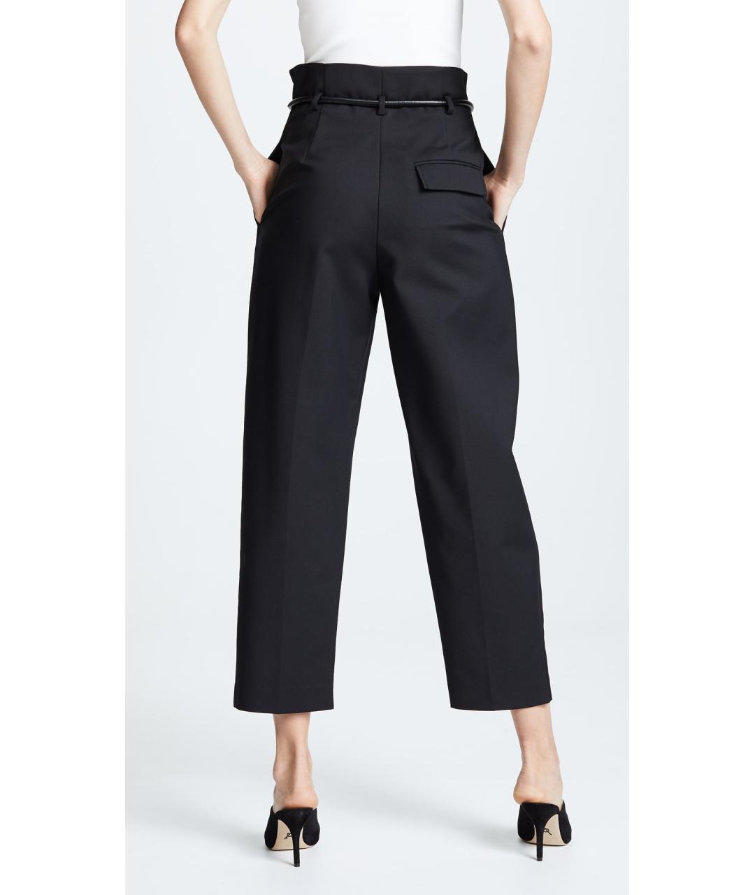 3.1 PHILLIP LIM Черные хлопко-эластановые брюки широкие, фото 4