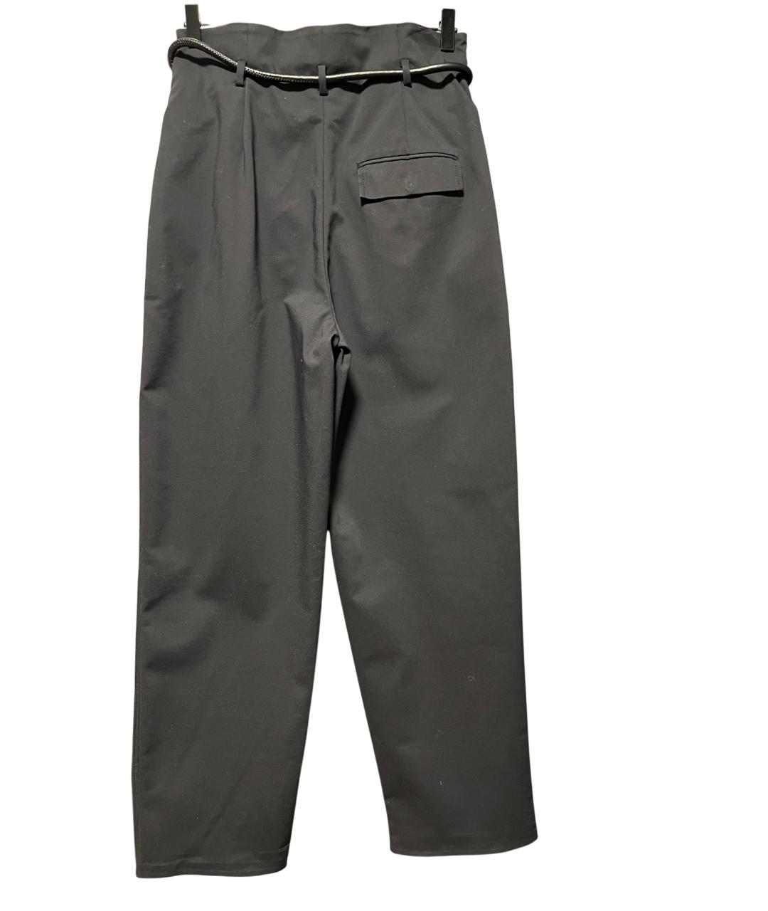 3.1 PHILLIP LIM Черные хлопко-эластановые брюки широкие, фото 5