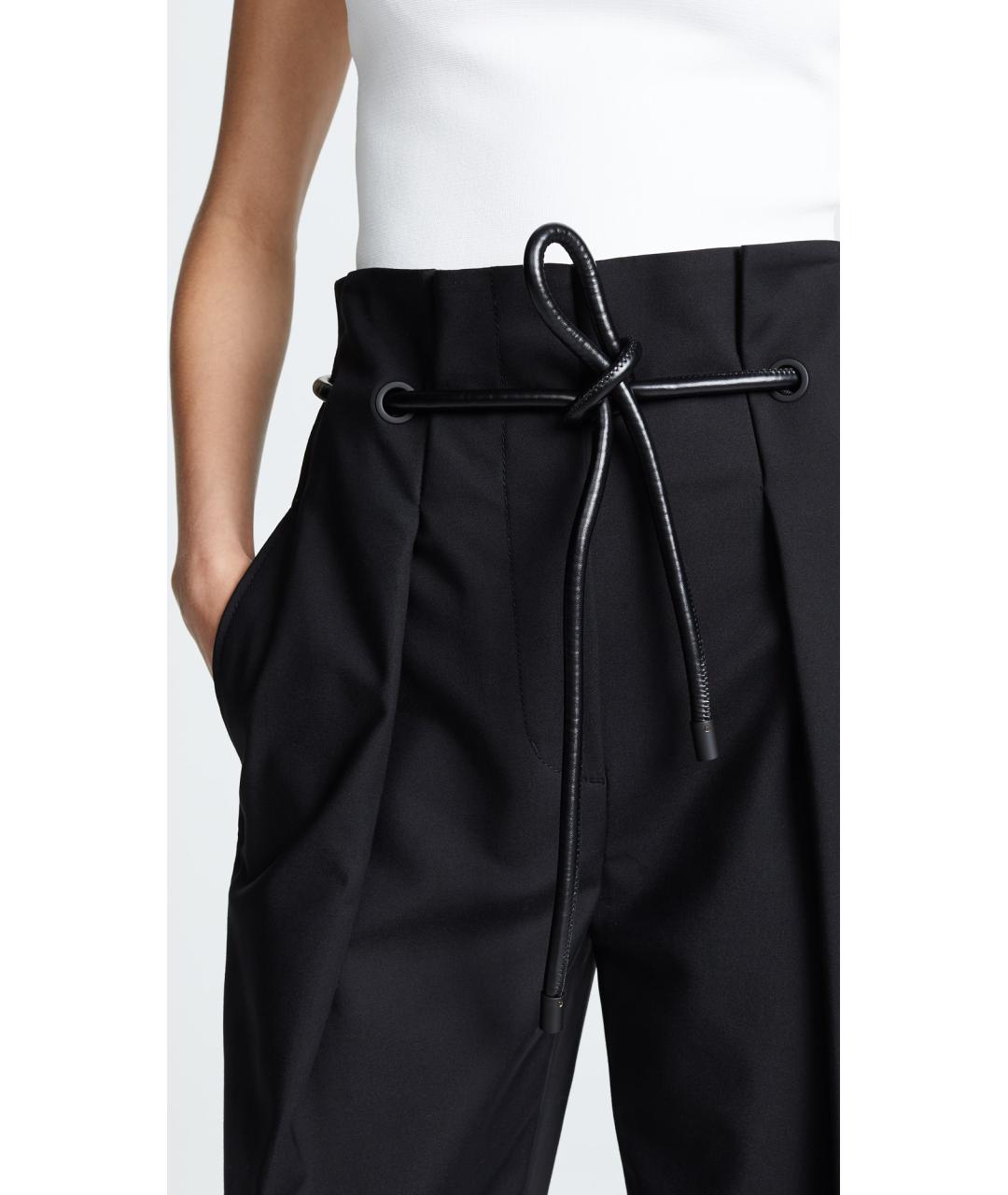 3.1 PHILLIP LIM Черные хлопко-эластановые брюки широкие, фото 6