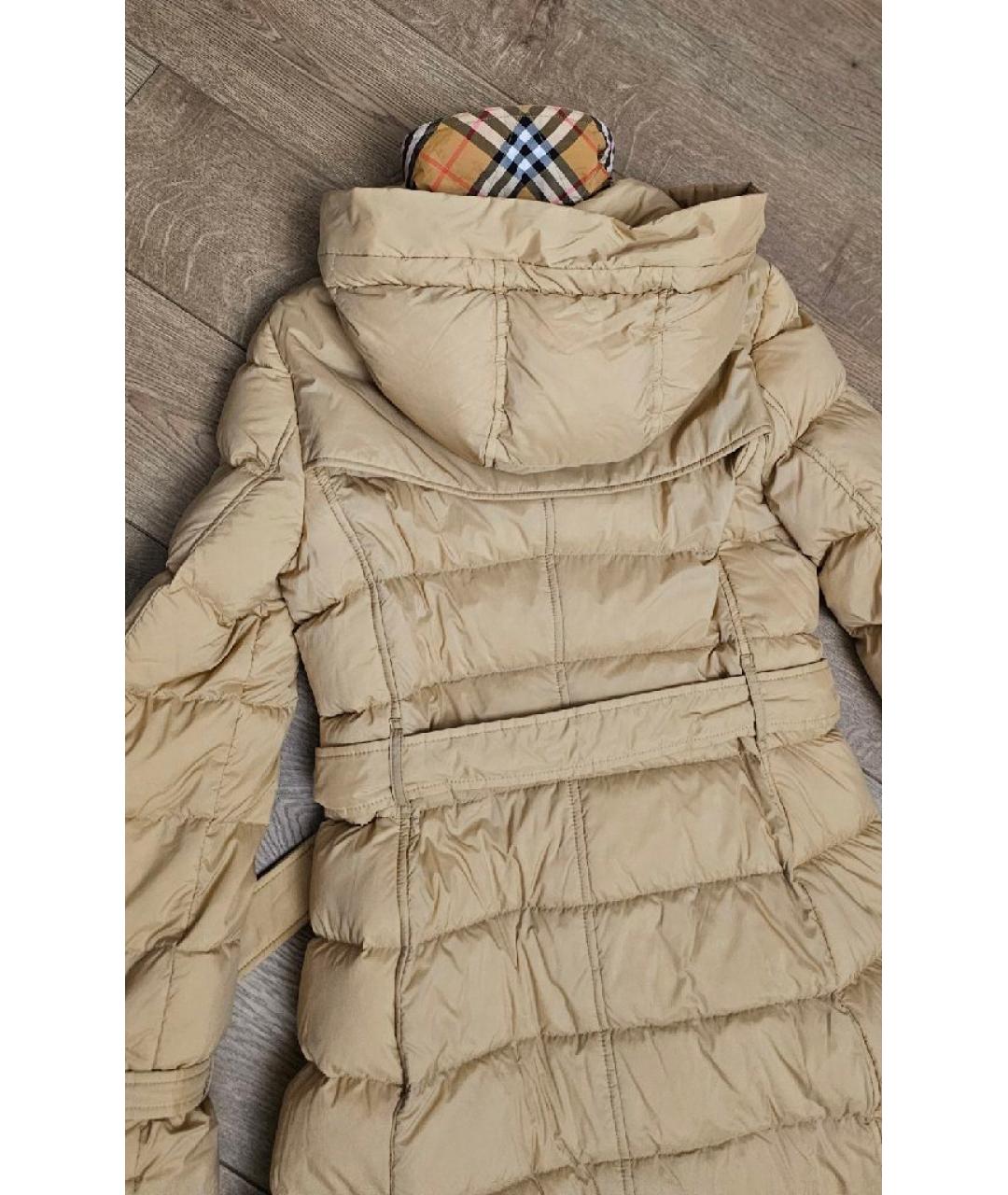 BURBERRY Желтый полиамидовый пуховик, фото 6