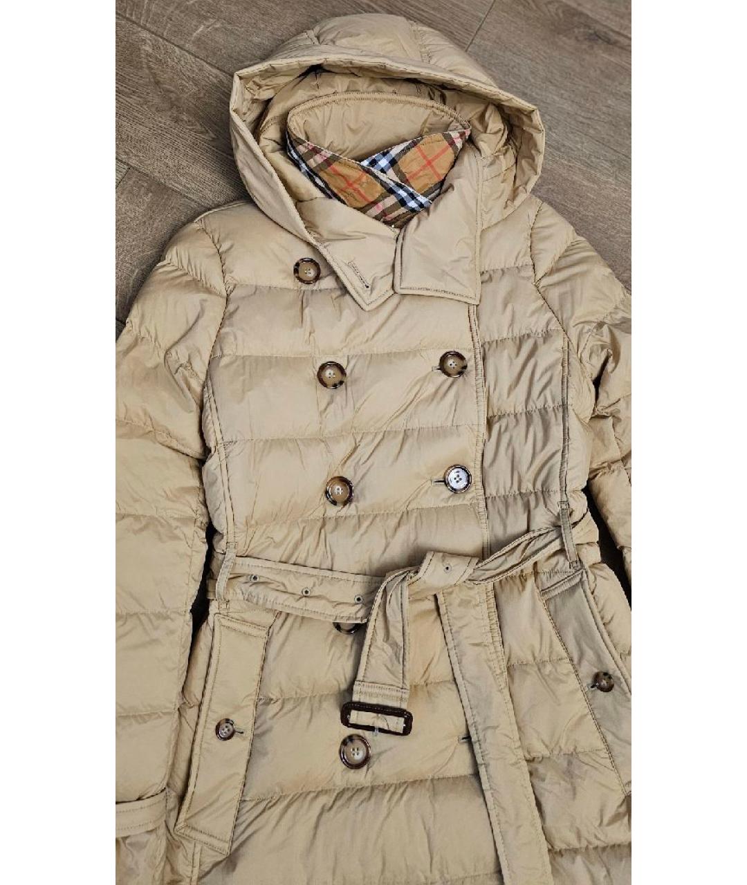 BURBERRY Желтый полиамидовый пуховик, фото 3