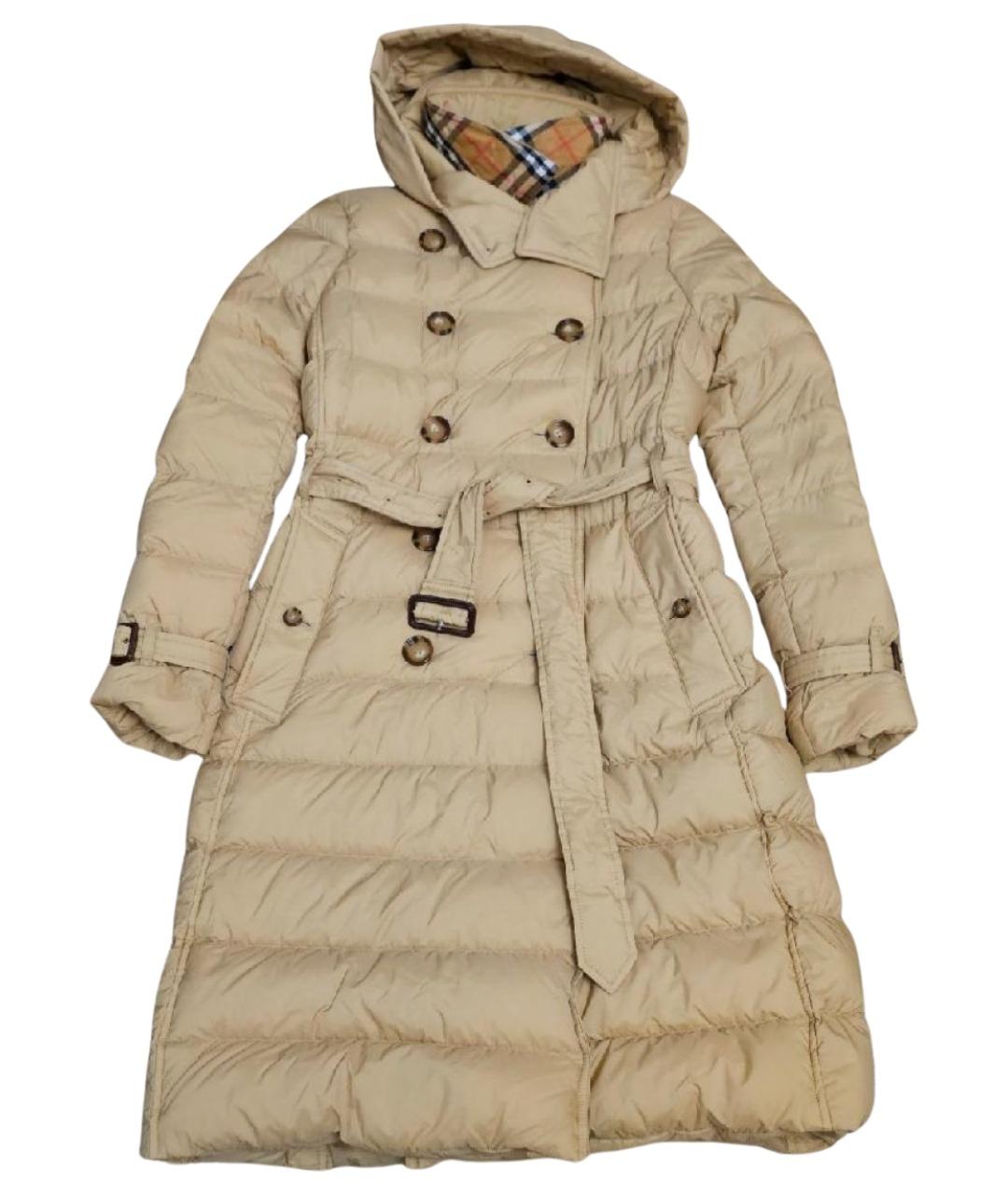 BURBERRY Желтый полиамидовый пуховик, фото 1