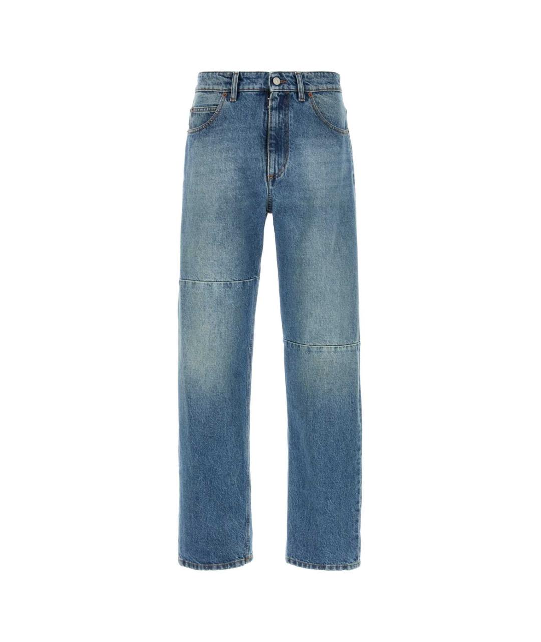 MM6 MAISON MARGIELA Синие хлопковые прямые джинсы, фото 1
