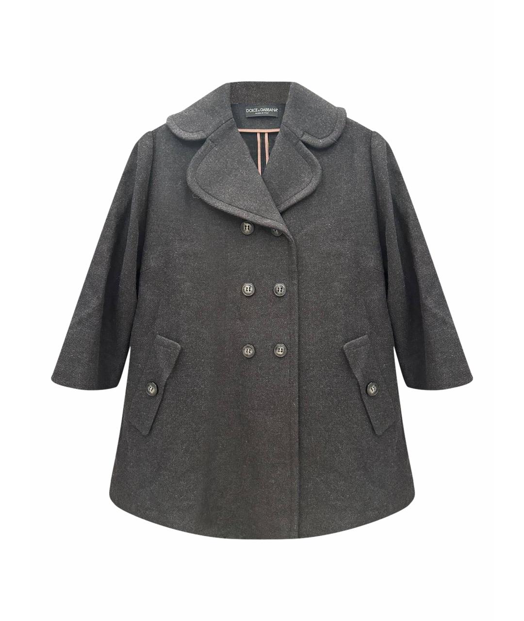DOLCE&GABBANA Антрацитовое шерстяное пальто, фото 1