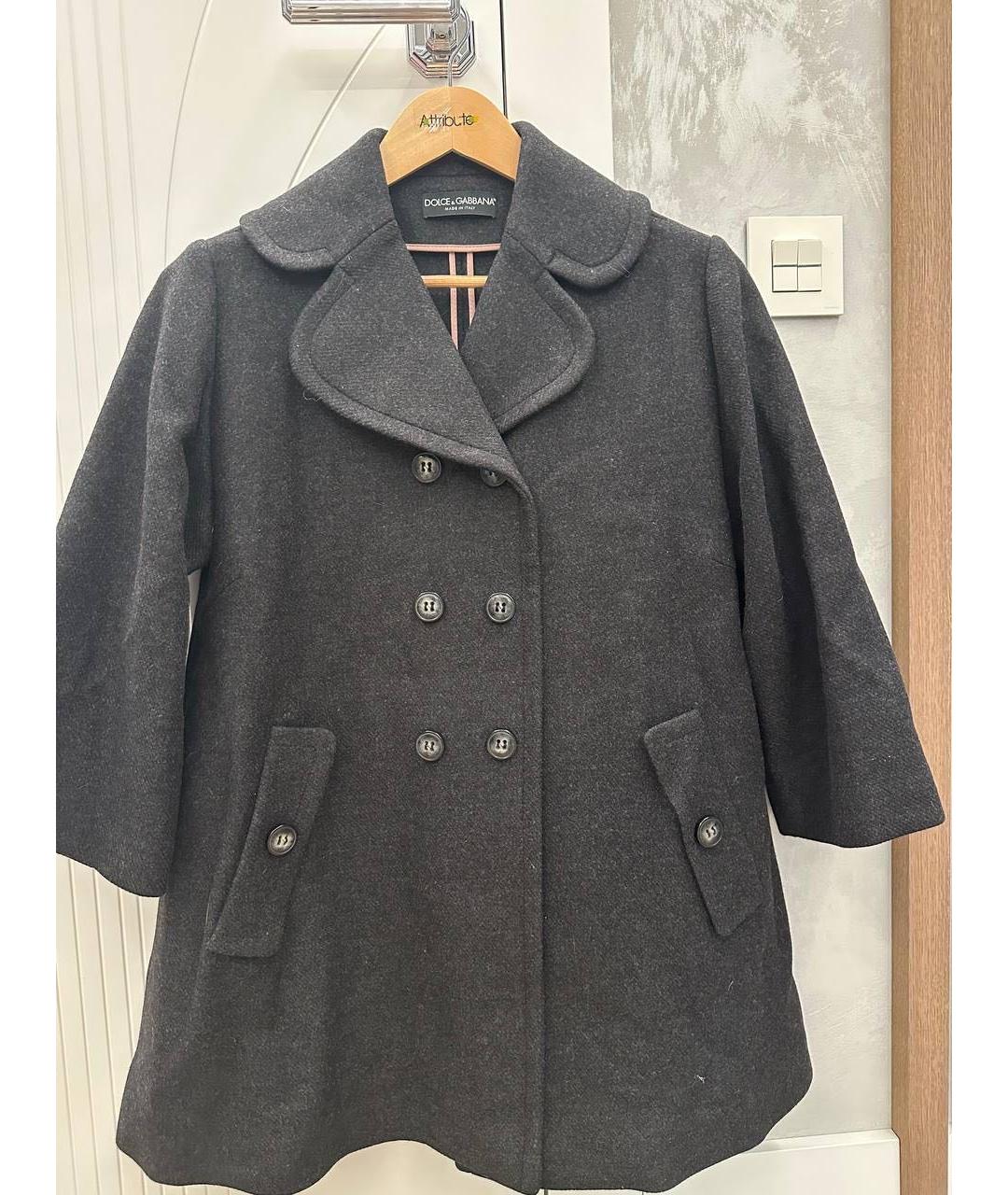 DOLCE&GABBANA Антрацитовое шерстяное пальто, фото 6