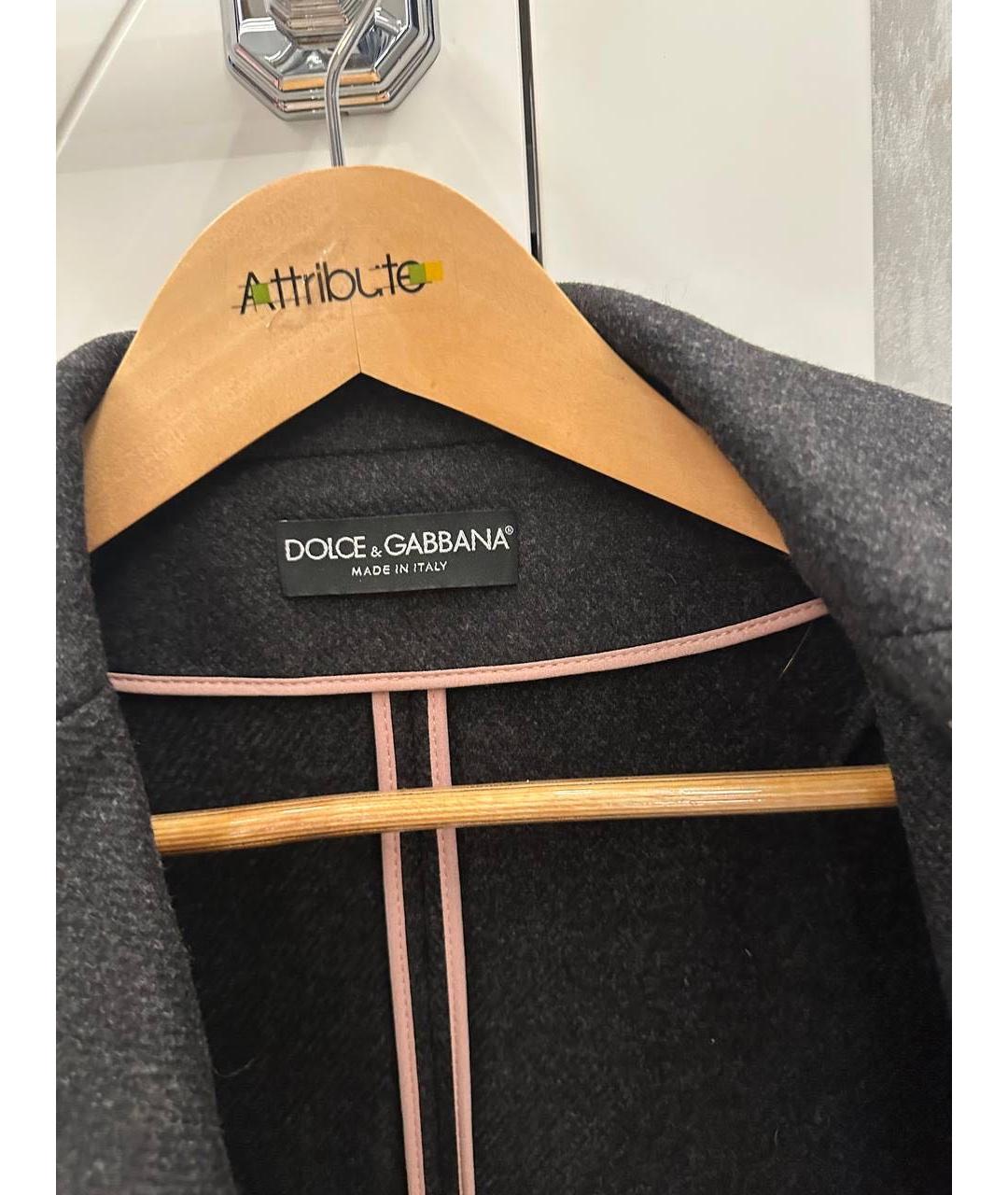 DOLCE&GABBANA Антрацитовое шерстяное пальто, фото 4