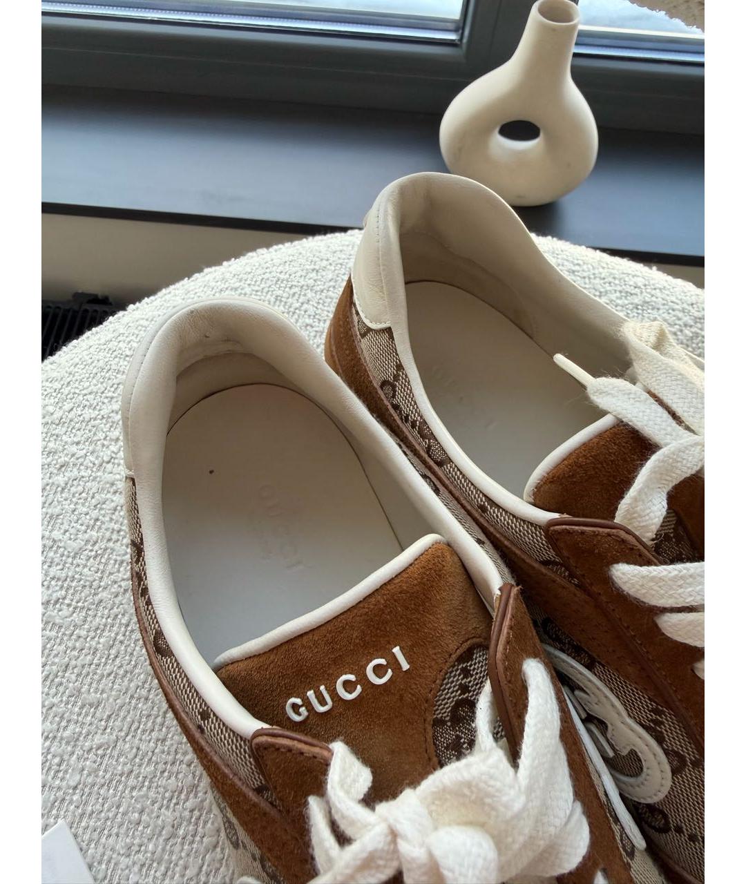 GUCCI Коричневые кеды, фото 2