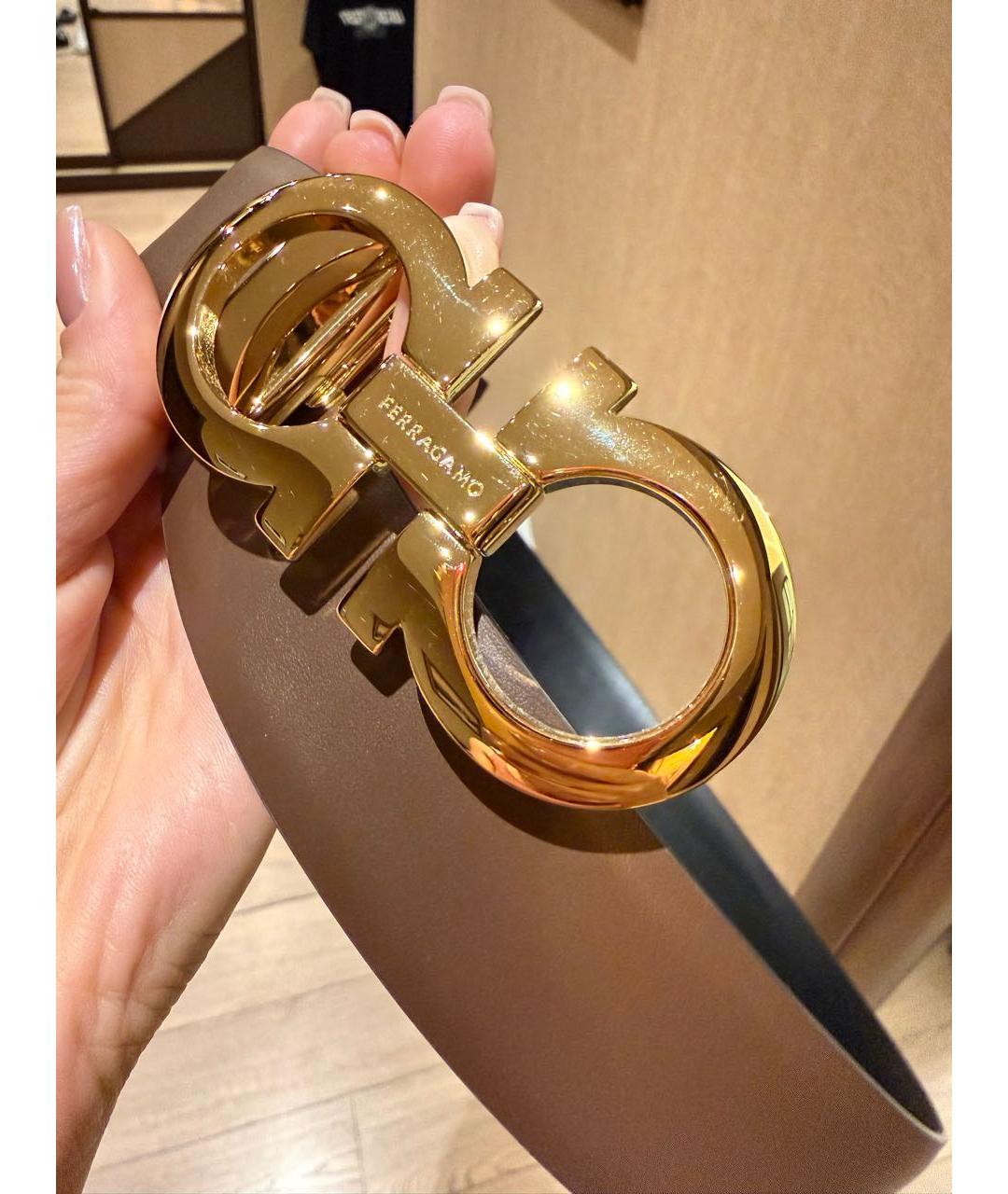 FERRAGAMO Коричневый кожаный ремень, фото 7