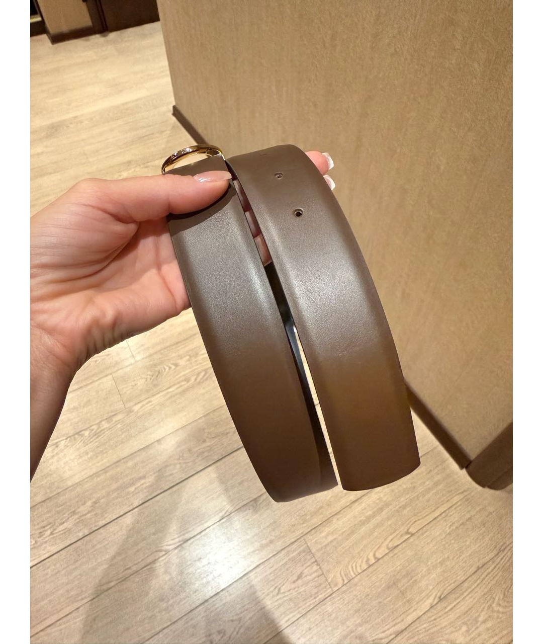 FERRAGAMO Коричневый кожаный ремень, фото 5