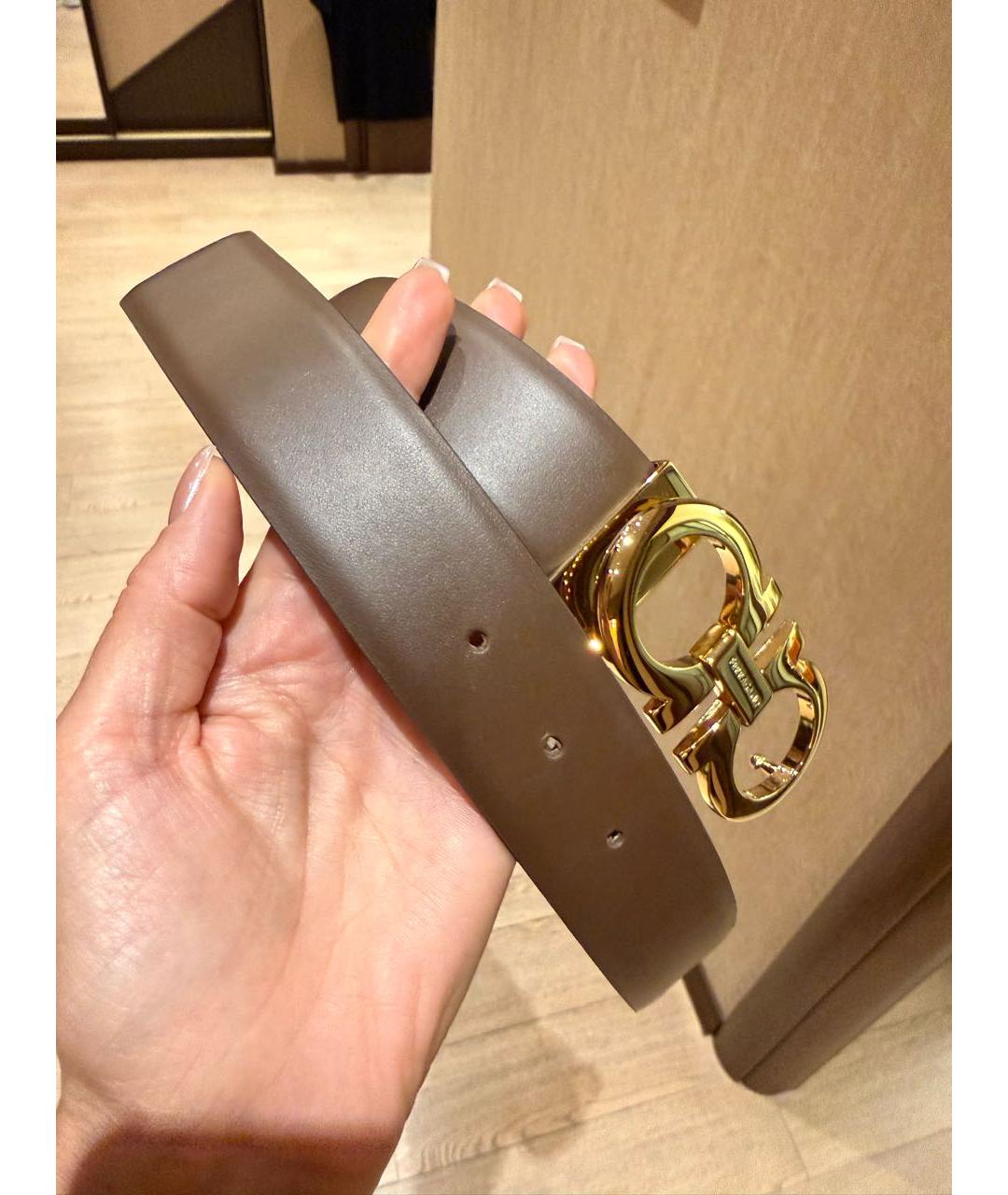 FERRAGAMO Коричневый кожаный ремень, фото 6