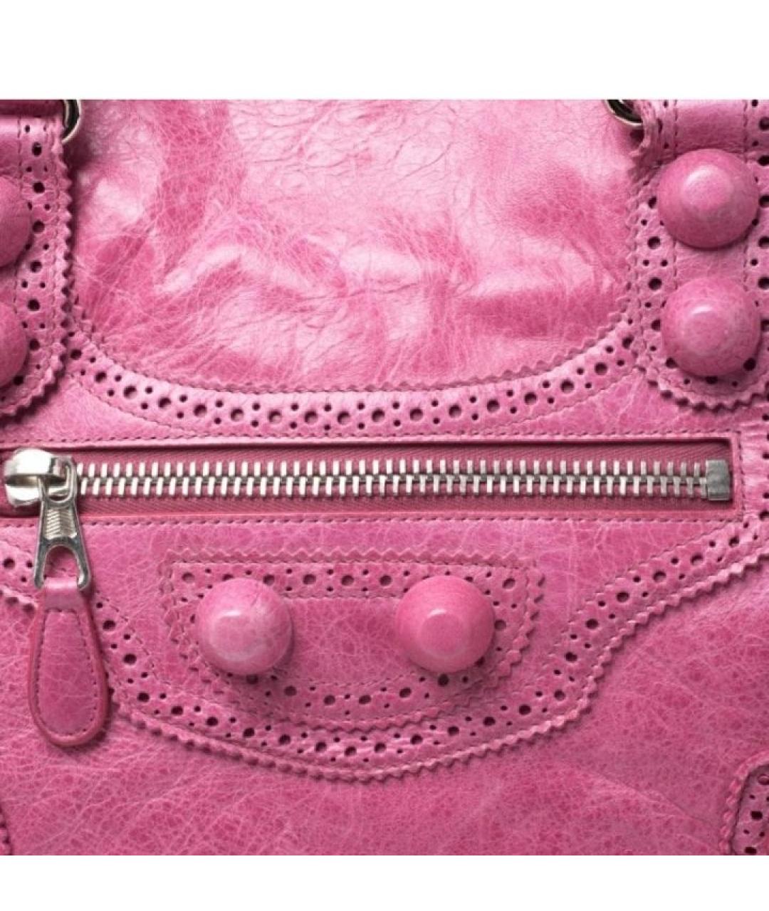 BALENCIAGA Фуксия кожаная сумка с короткими ручками, фото 5