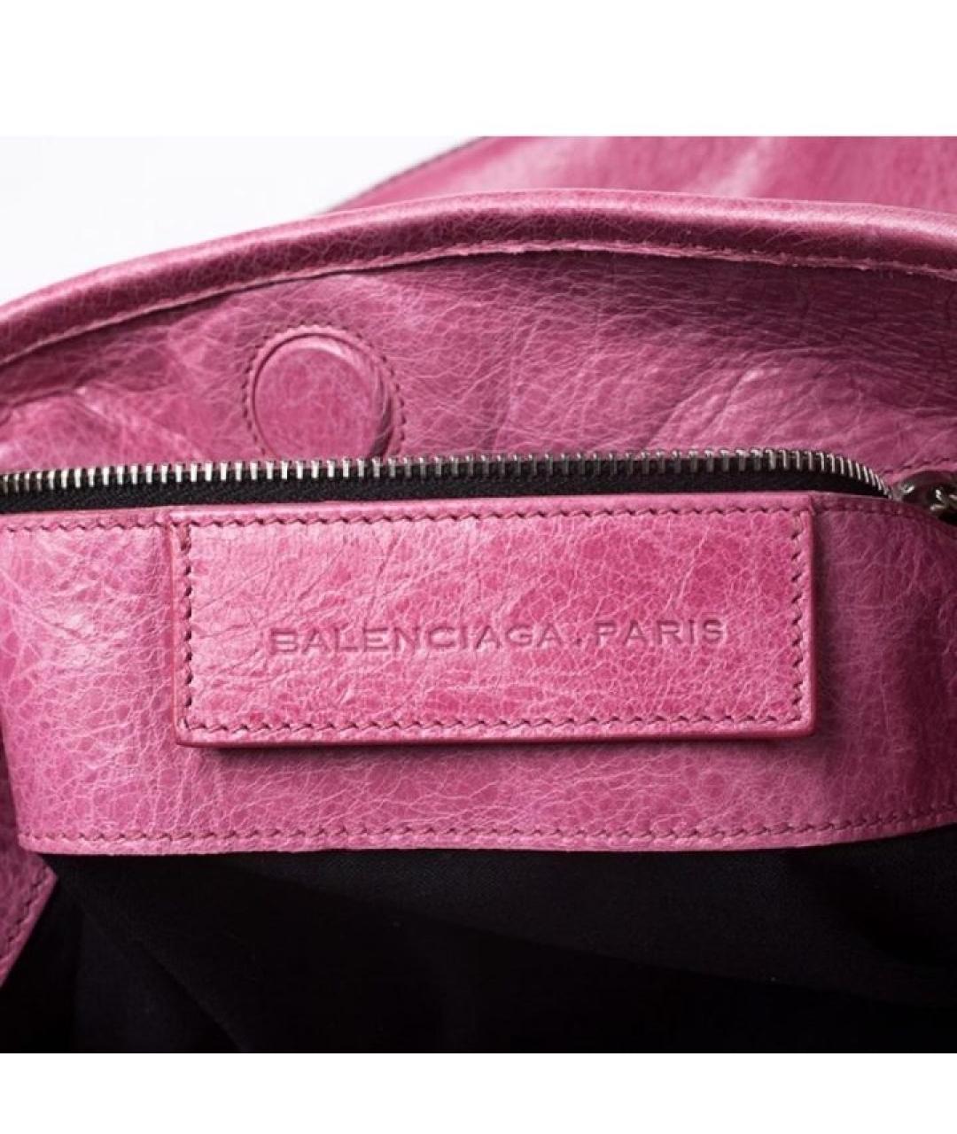 BALENCIAGA Фуксия кожаная сумка с короткими ручками, фото 8