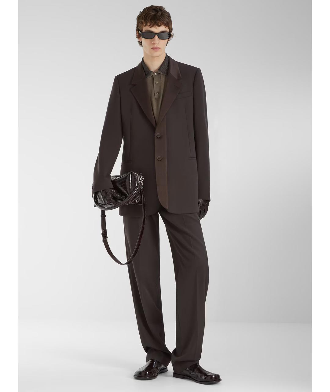 FENDI Коричневые шерстяные классические брюки, фото 2