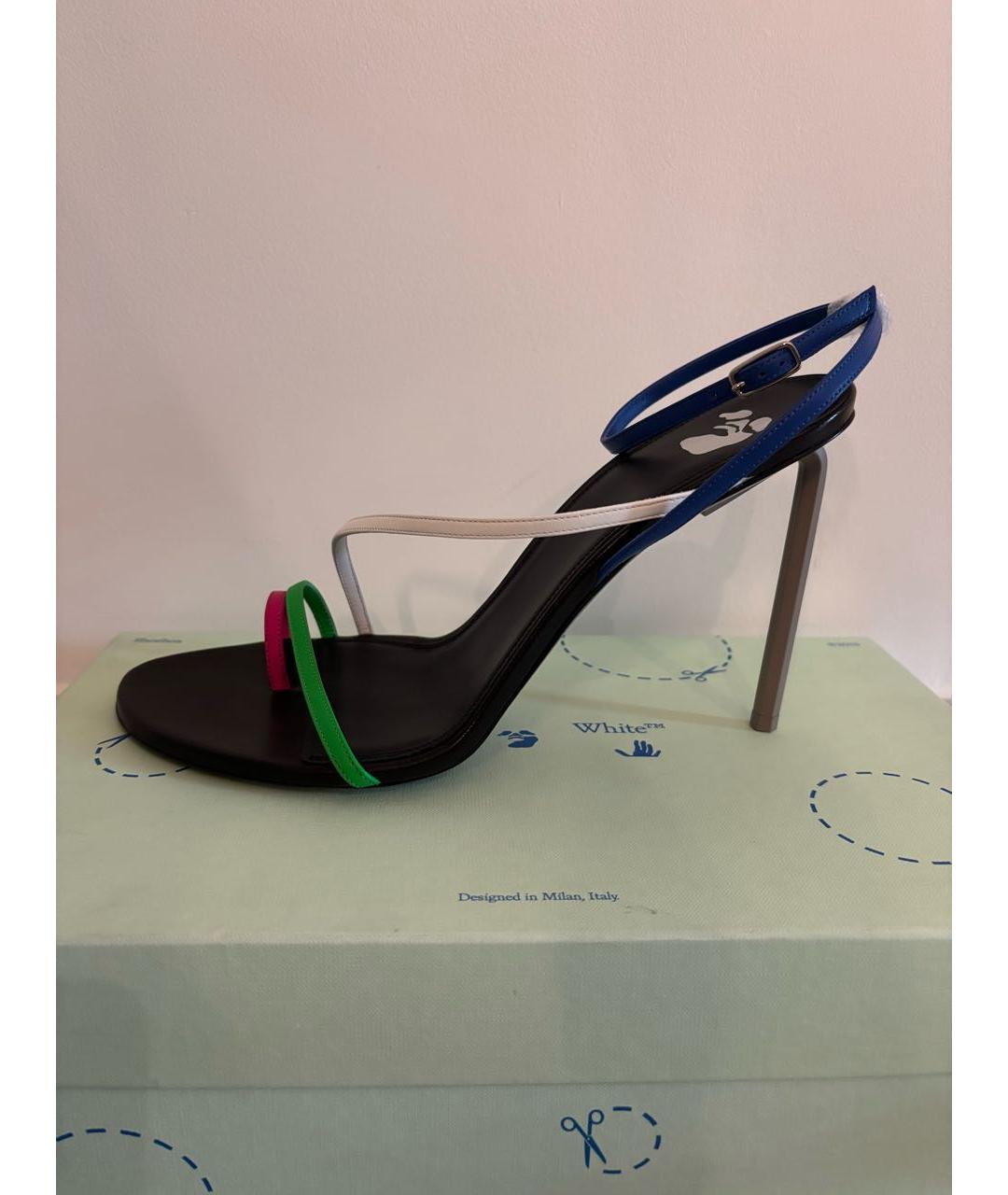 OFF-WHITE Мульти кожаные босоножки, фото 5