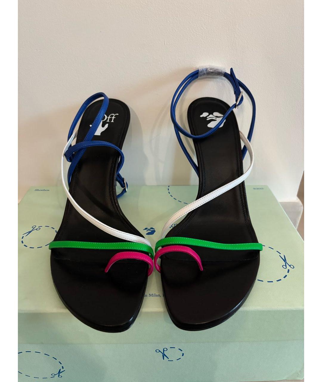 OFF-WHITE Мульти кожаные босоножки, фото 2