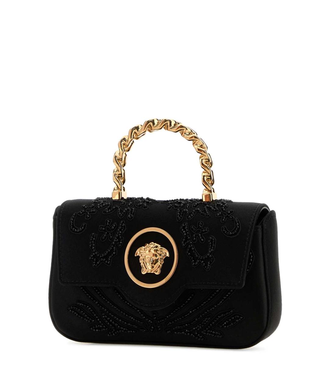 VERSACE Черная сумка с короткими ручками, фото 2