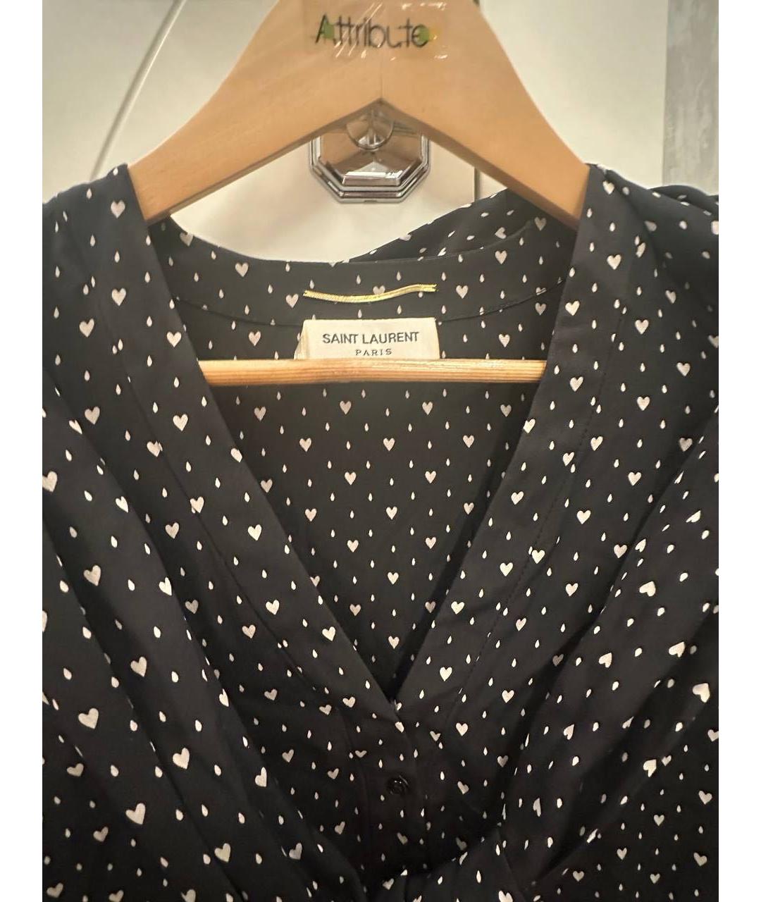 SAINT LAURENT Черное шелковое коктейльное платье, фото 3