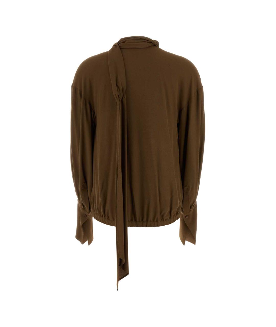 BLUMARINE Коричневая вискозная блузы, фото 2