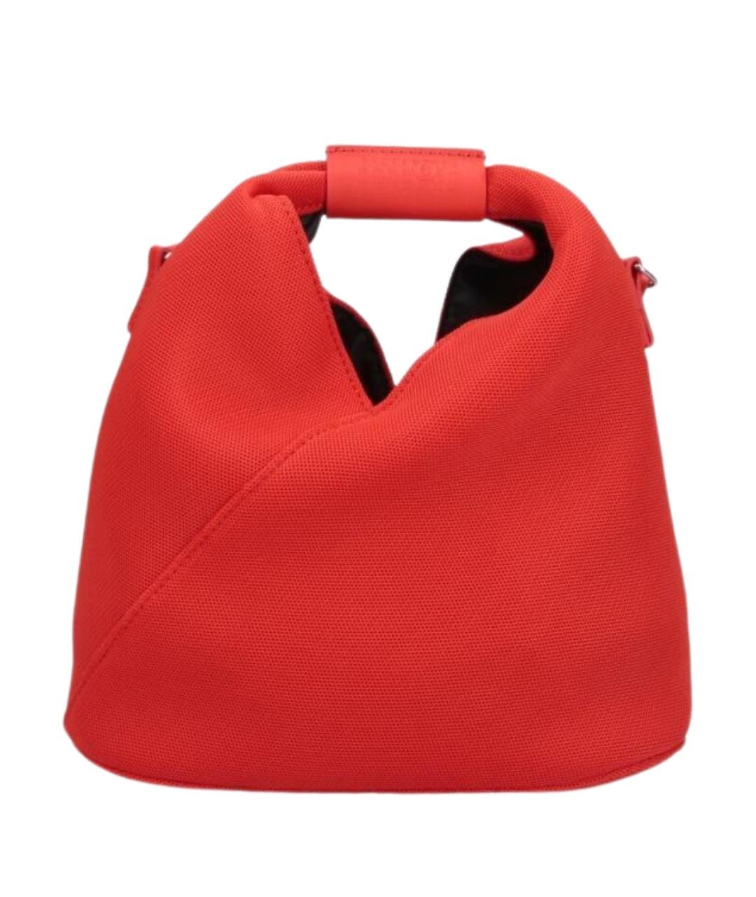 MM6 MAISON MARGIELA Красная тканевая сумка тоут, фото 1