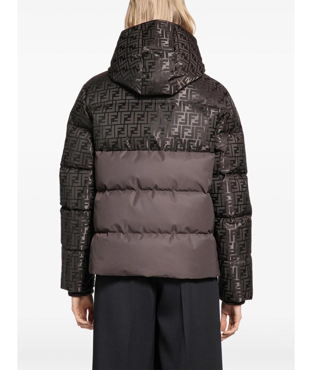 FENDI Коричневый хлопковый пуховик, фото 7