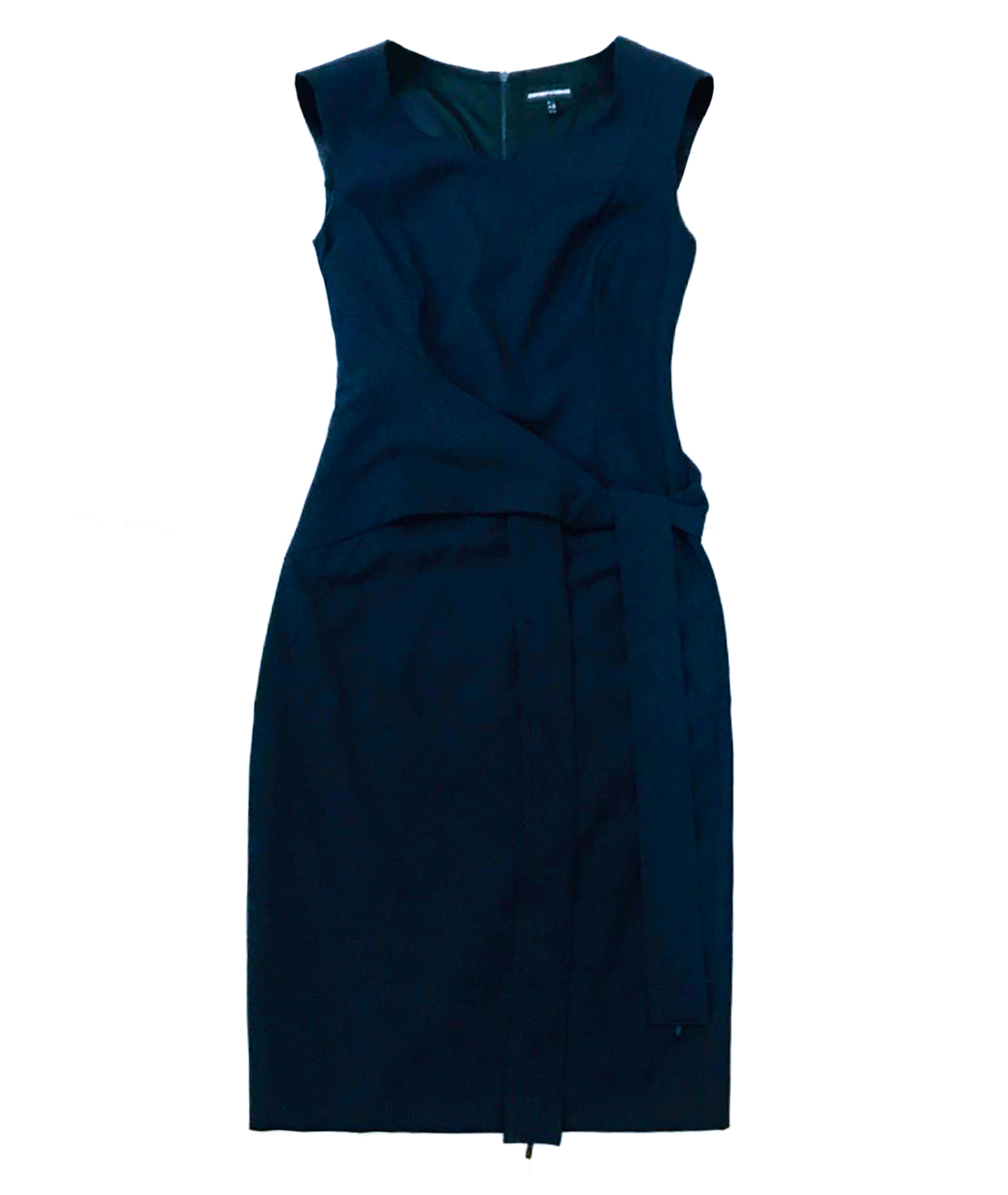 EMPORIO ARMANI Темно-синее шерстяное повседневное платье, фото 1