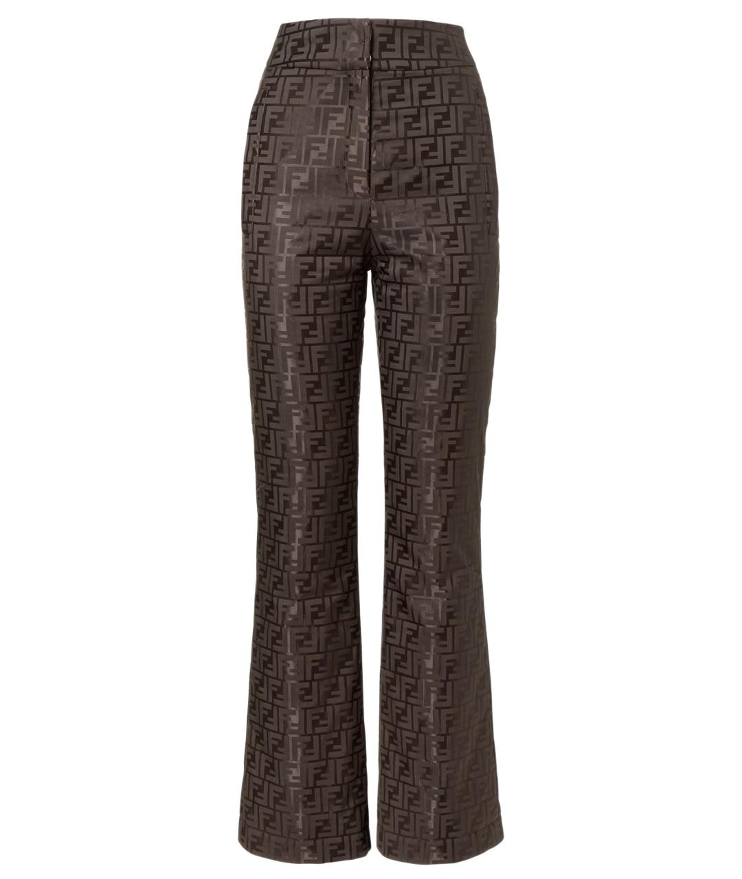 FENDI Коричневые хлопковые спортивные брюки и шорты, фото 1