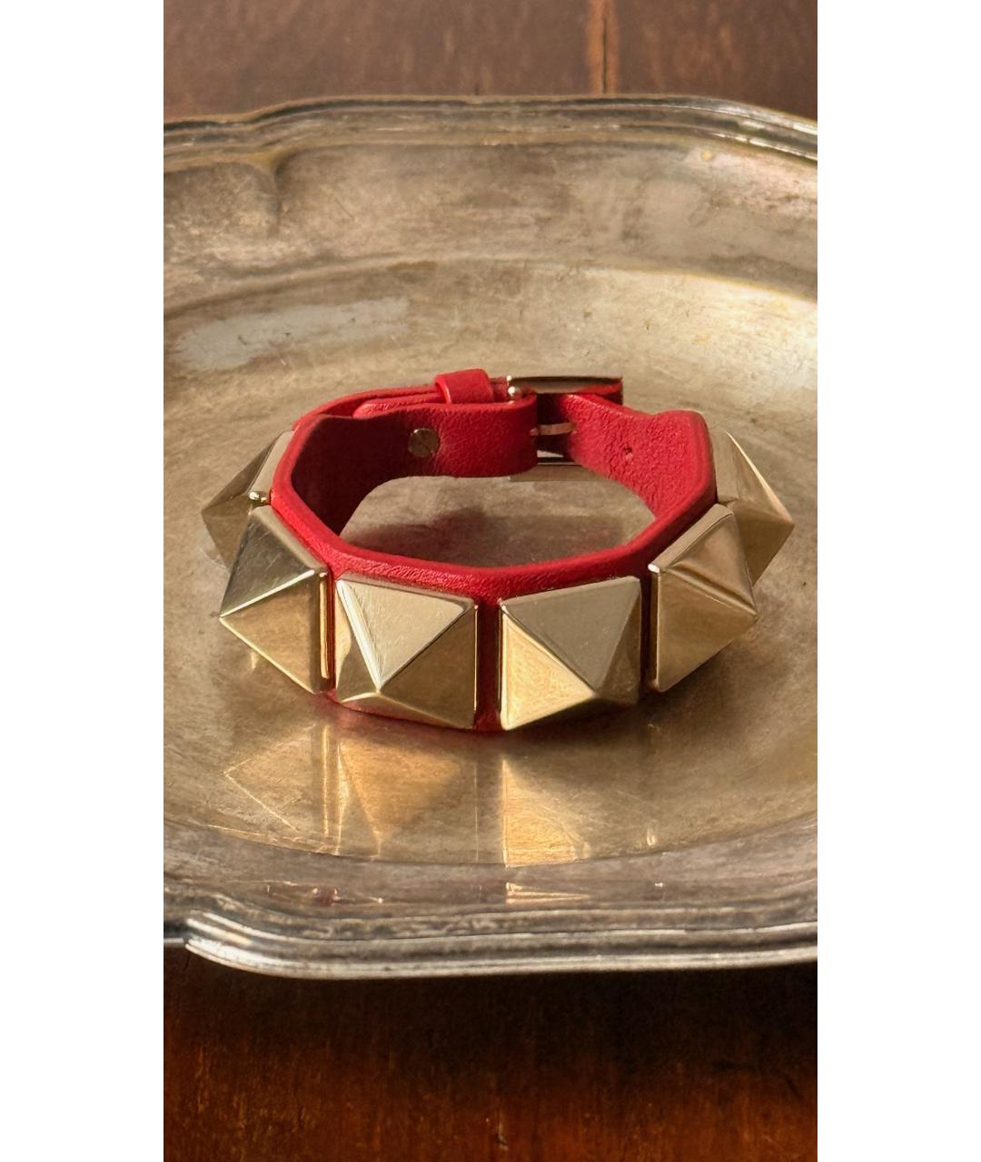 VALENTINO Красный кожаный браслет, фото 5