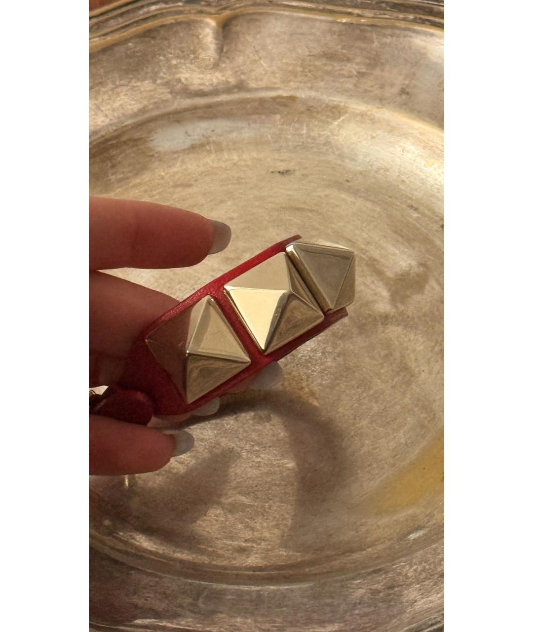 VALENTINO Красный кожаный браслет, фото 3