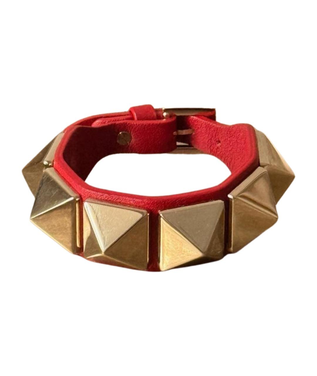 VALENTINO Красный кожаный браслет, фото 1
