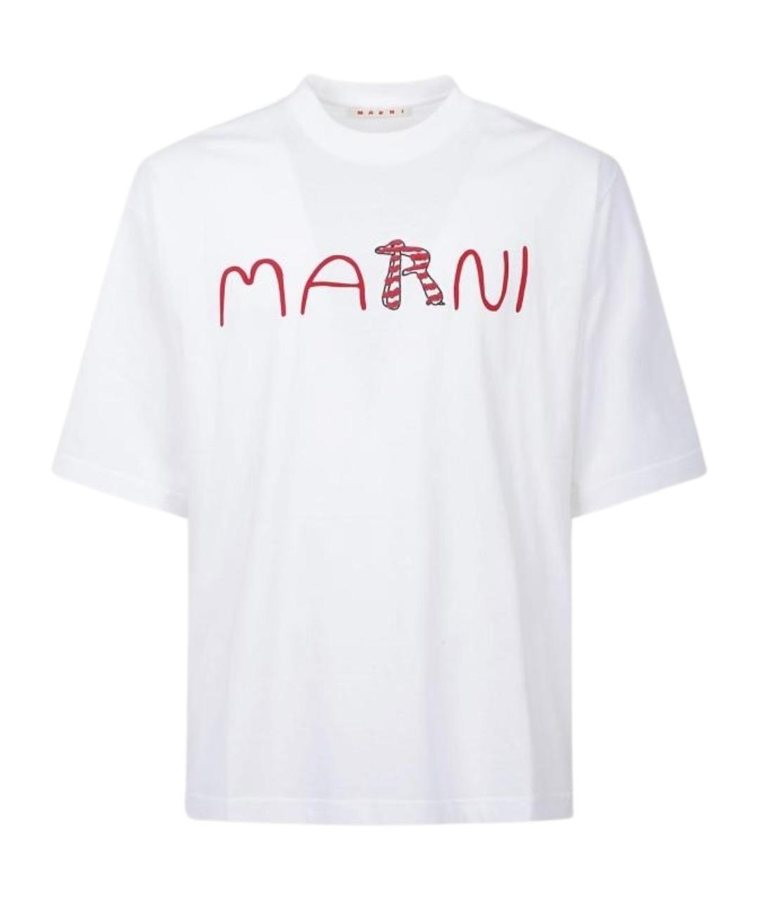 MARNI Белая хлопковая футболка, фото 1