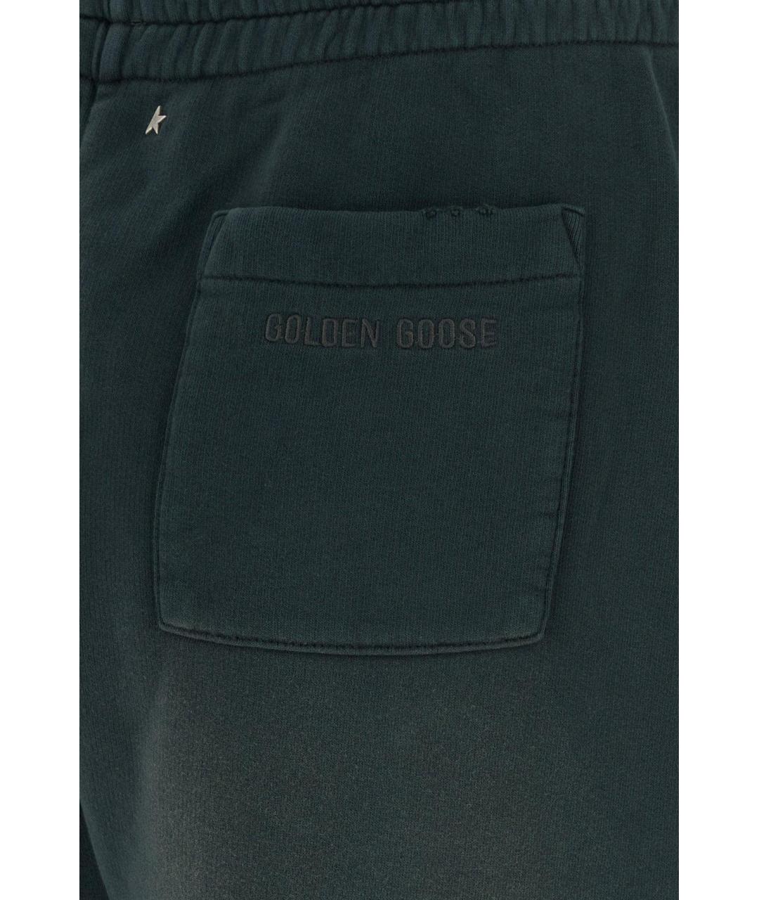 GOLDEN GOOSE DELUXE BRAND Зеленые хлопковые прямые брюки, фото 3