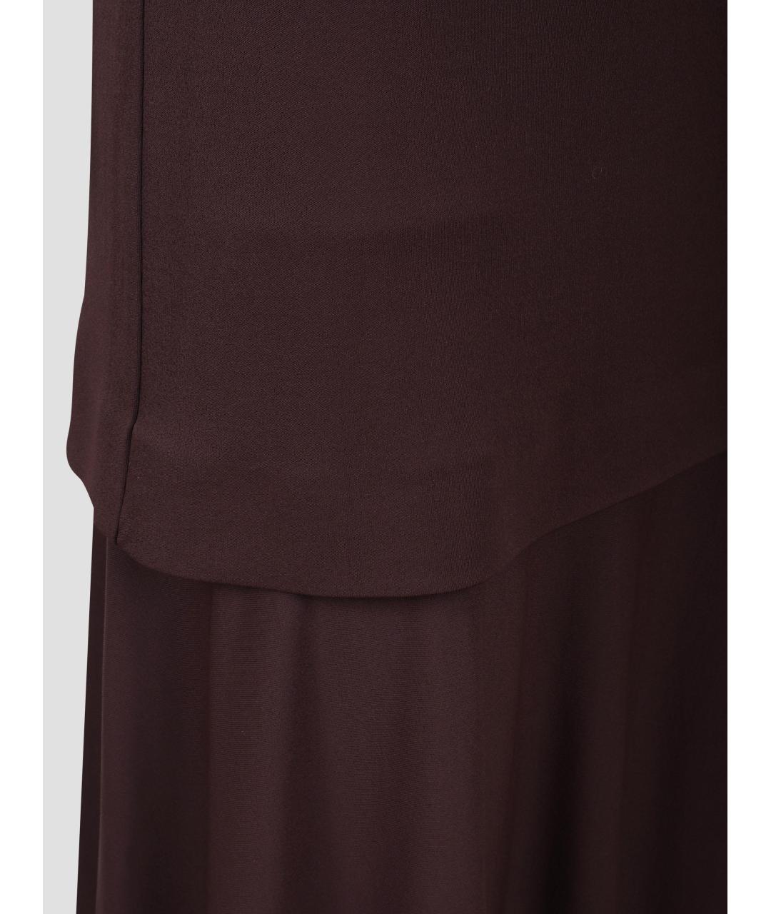 JIL SANDER Коричневое вискозное повседневное платье, фото 3