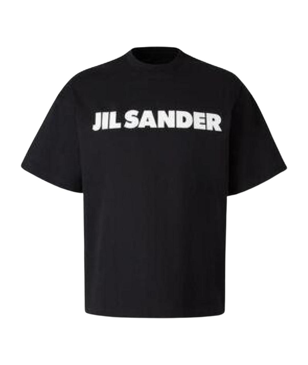 JIL SANDER Черная хлопковая футболка, фото 1