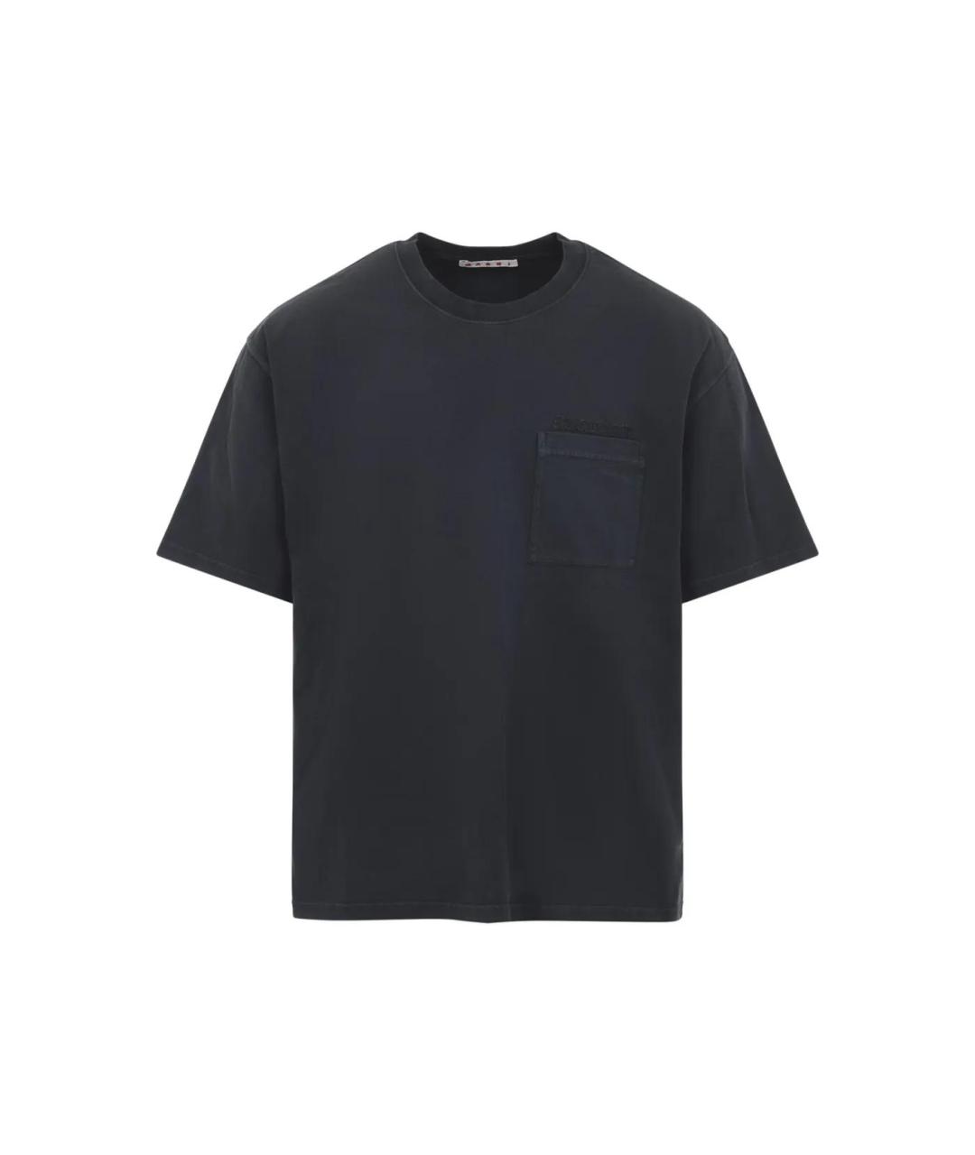 MARNI Черная хлопковая футболка, фото 1