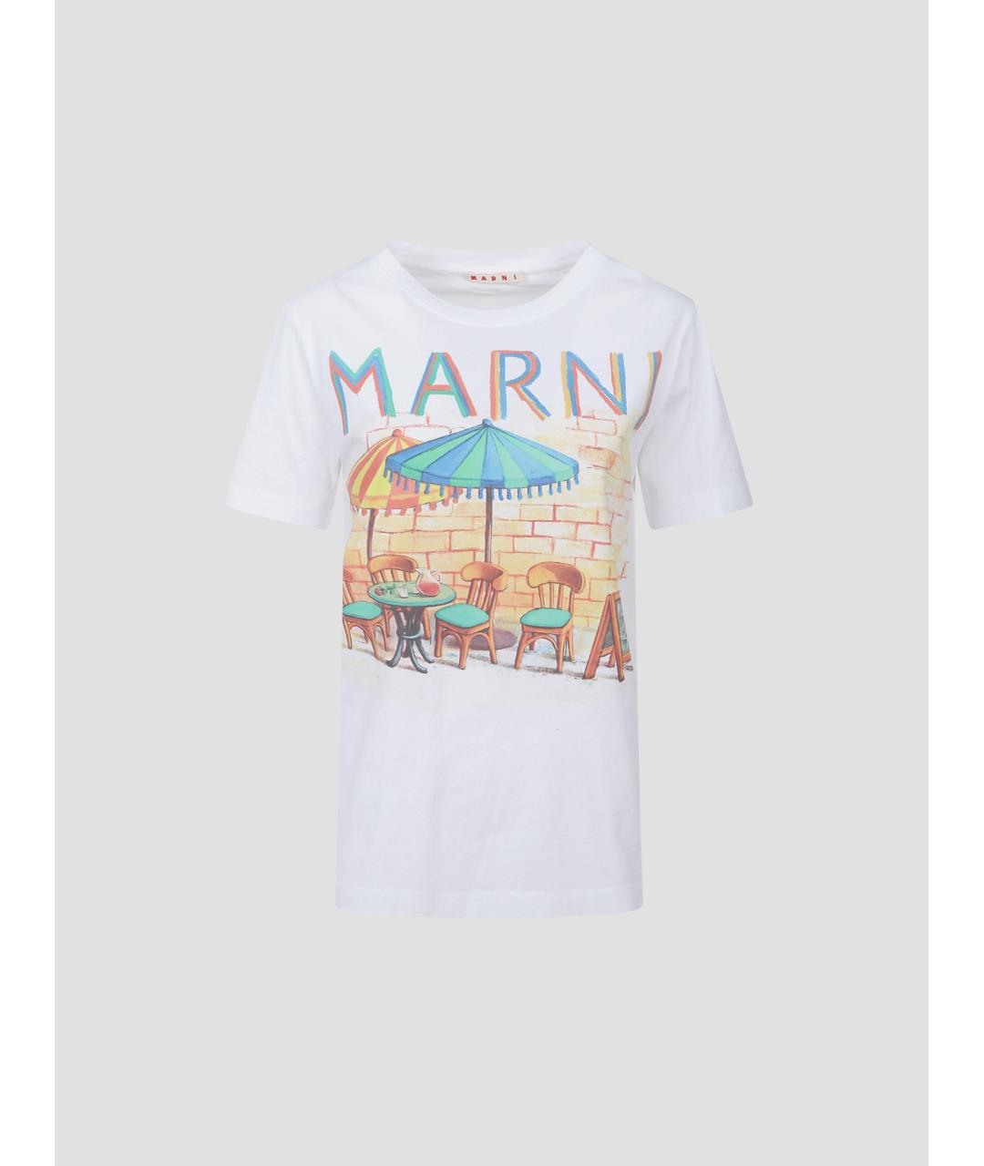 MARNI Белая хлопковая футболка, фото 4