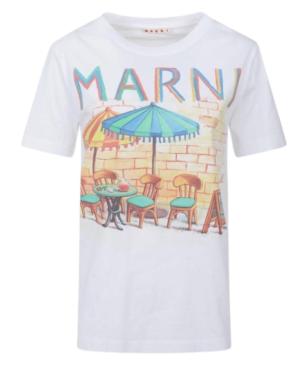 MARNI Белая хлопковая футболка, фото 1
