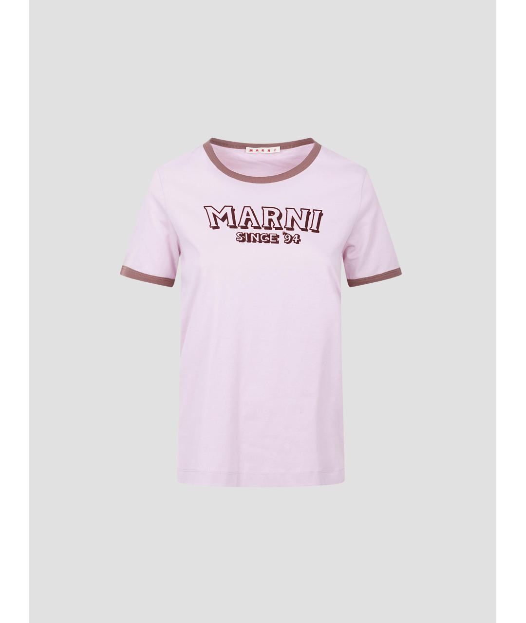 MARNI Розовая хлопковая футболка, фото 4