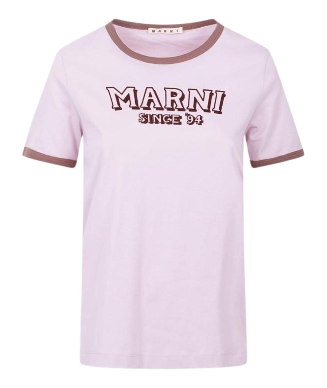 MARNI Розовая хлопковая футболка, фото 1