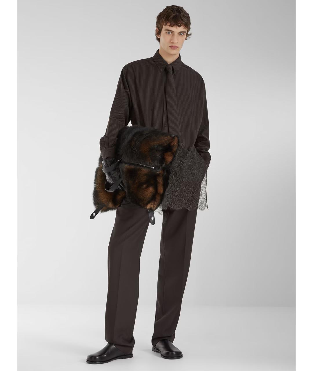 FENDI Черная шерстяная кэжуал рубашка, фото 2