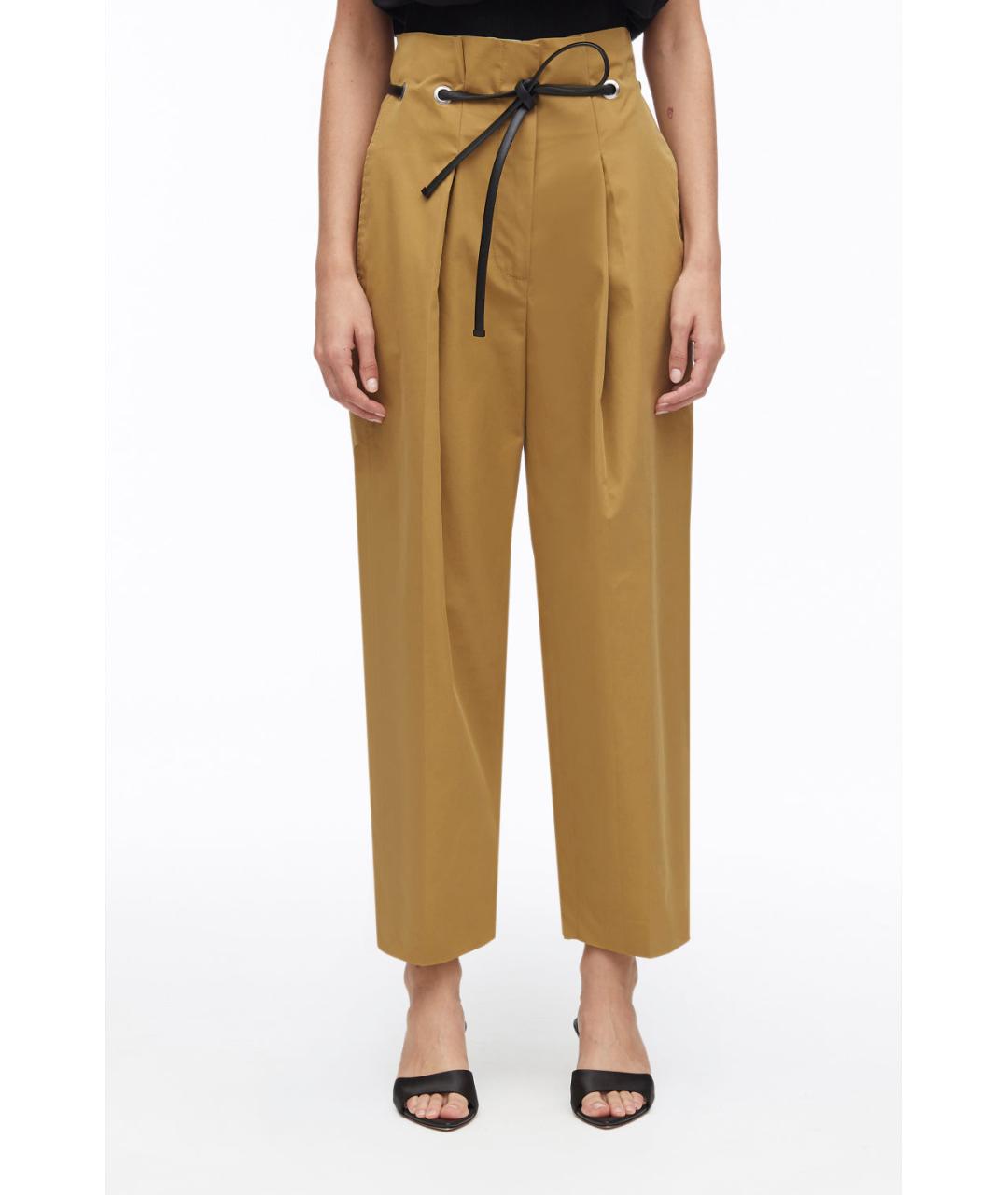 3.1 PHILLIP LIM Горчичные хлопковые брюки широкие, фото 3