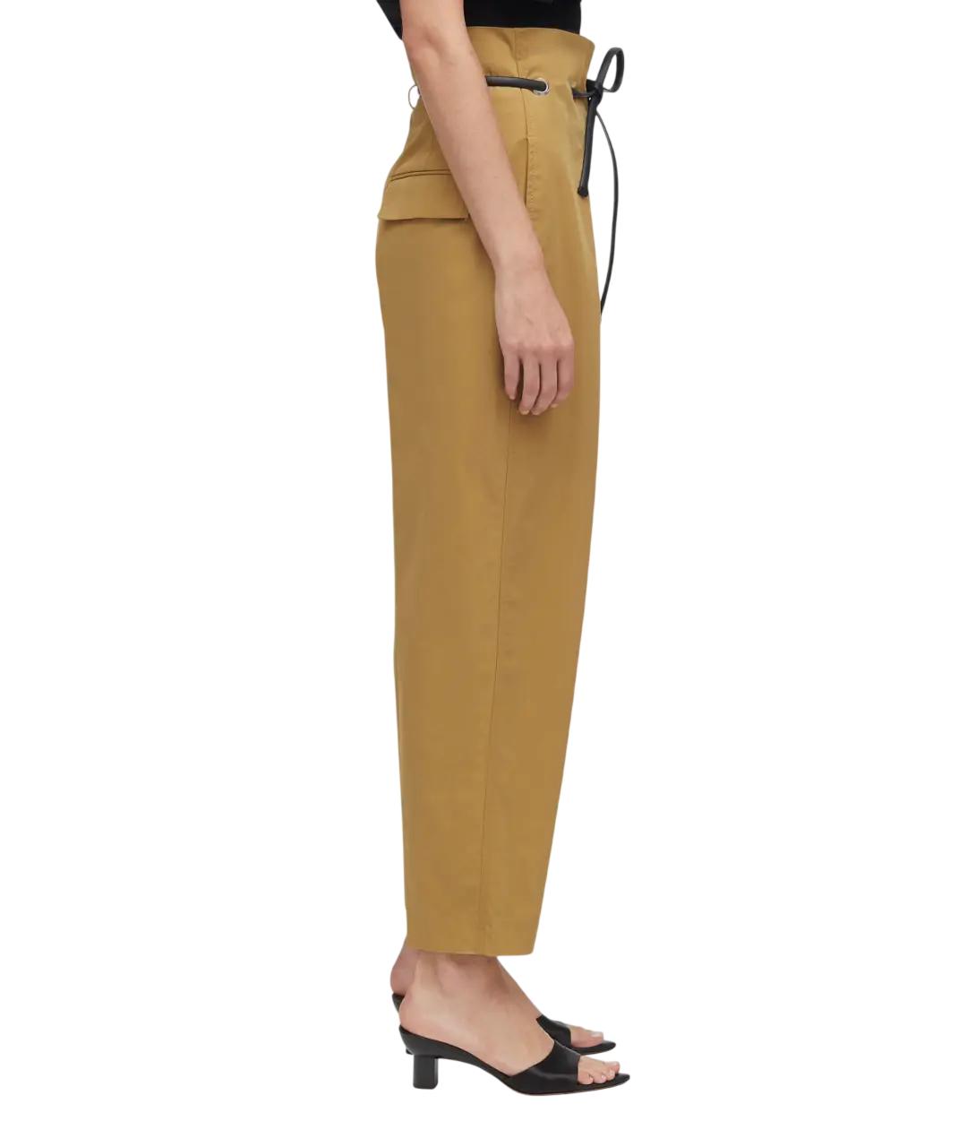3.1 PHILLIP LIM Горчичные хлопковые брюки широкие, фото 3