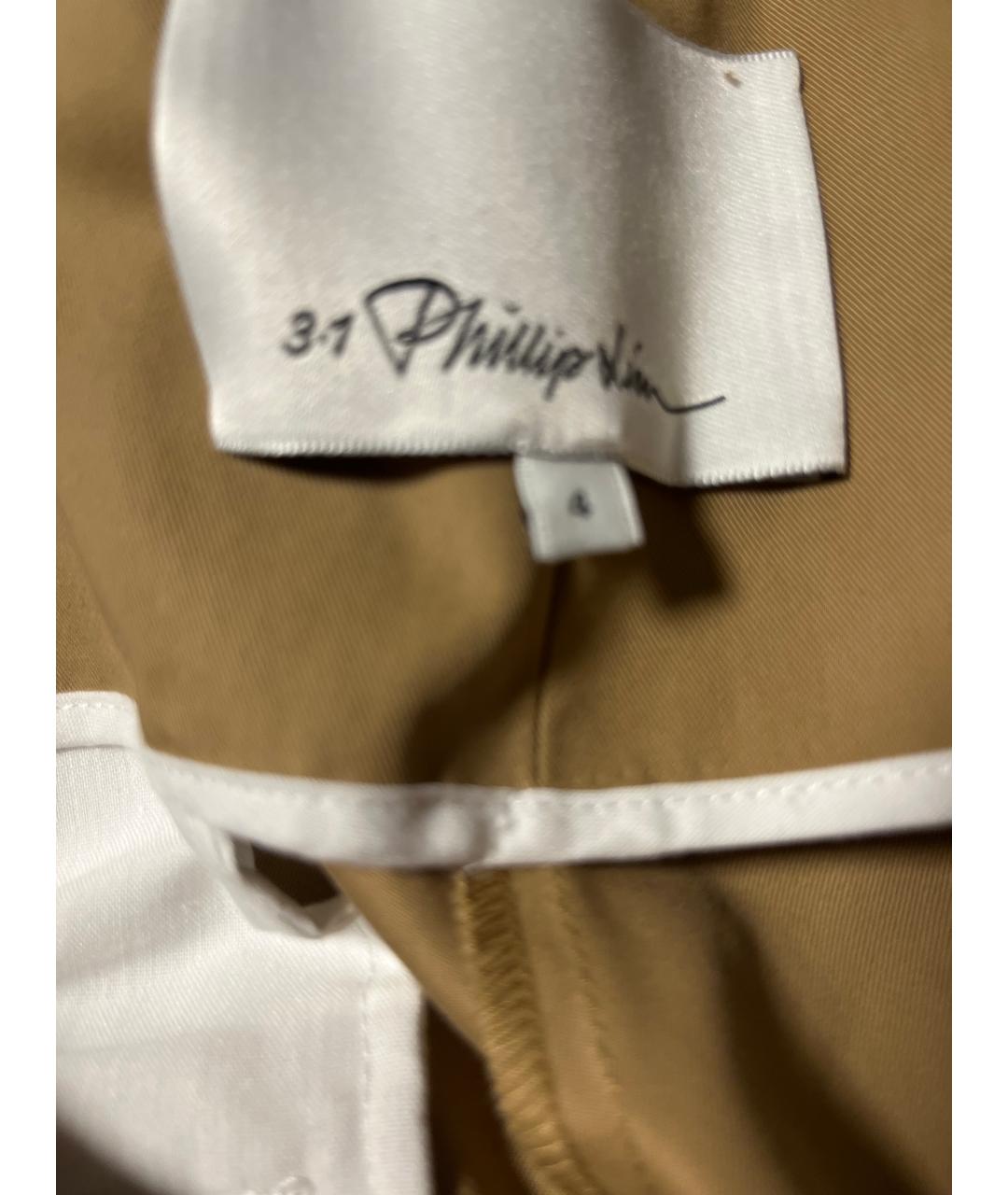 3.1 PHILLIP LIM Горчичные хлопковые брюки широкие, фото 9