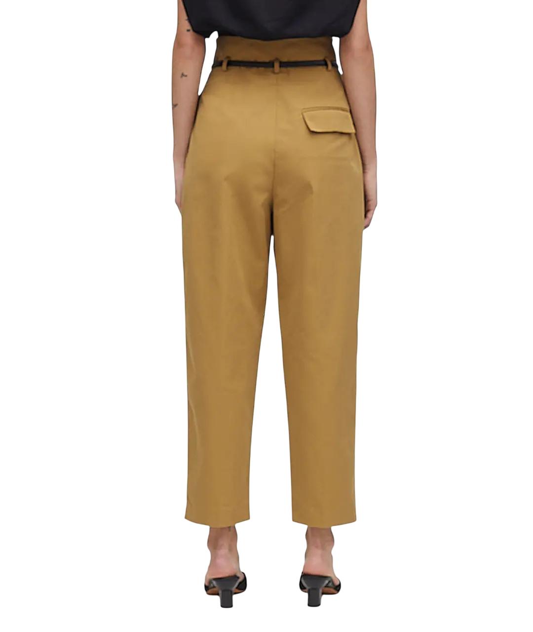 3.1 PHILLIP LIM Горчичные хлопковые брюки широкие, фото 4