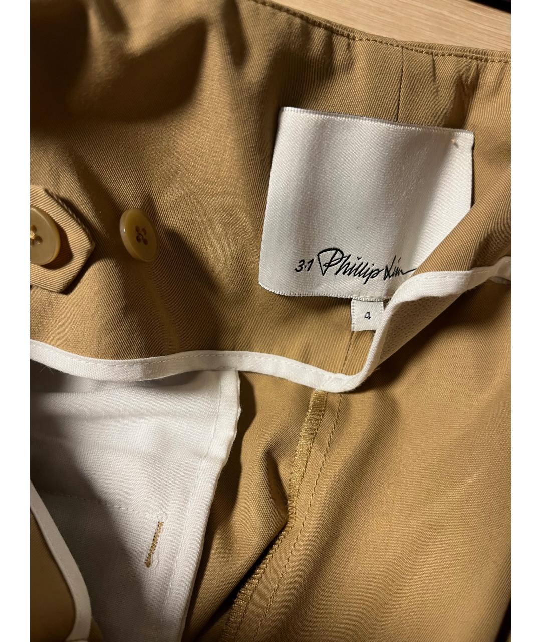 3.1 PHILLIP LIM Горчичные хлопковые брюки широкие, фото 8