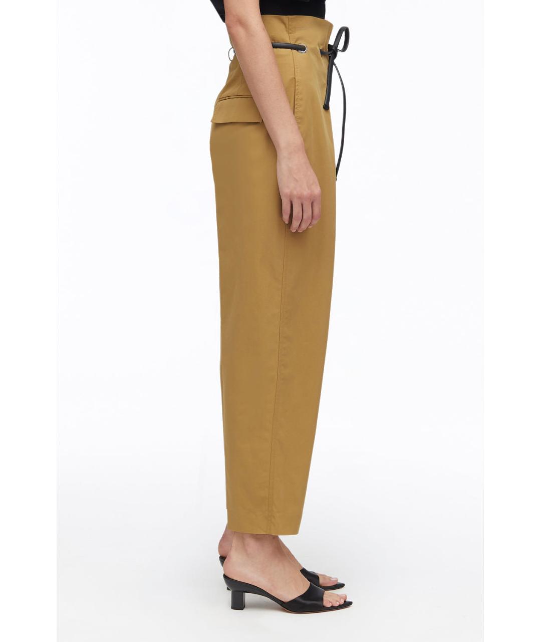 3.1 PHILLIP LIM Горчичные хлопковые брюки широкие, фото 4