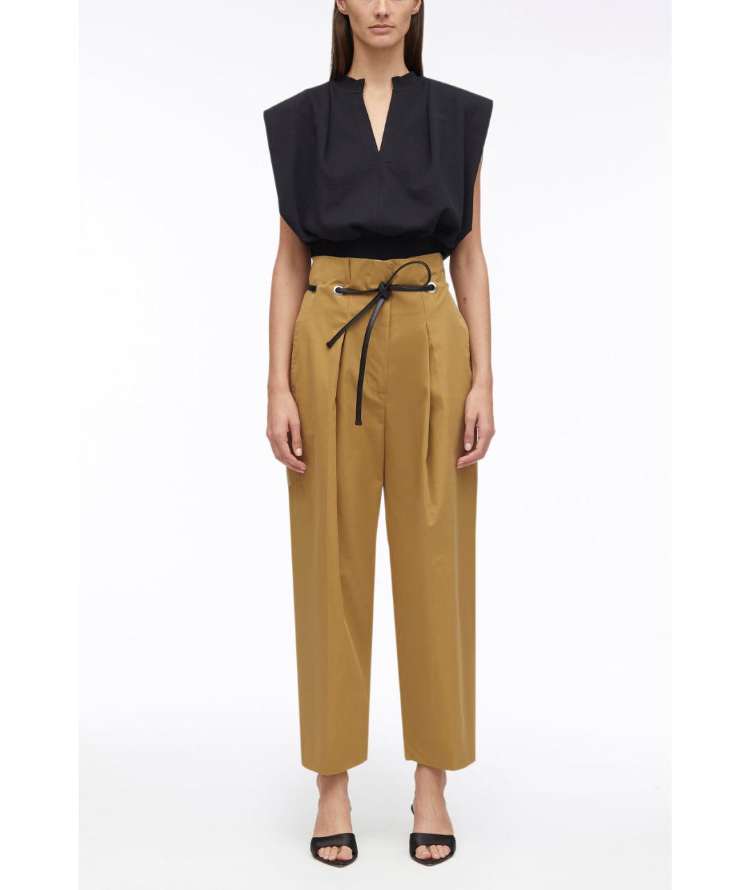 3.1 PHILLIP LIM Горчичные хлопковые брюки широкие, фото 2