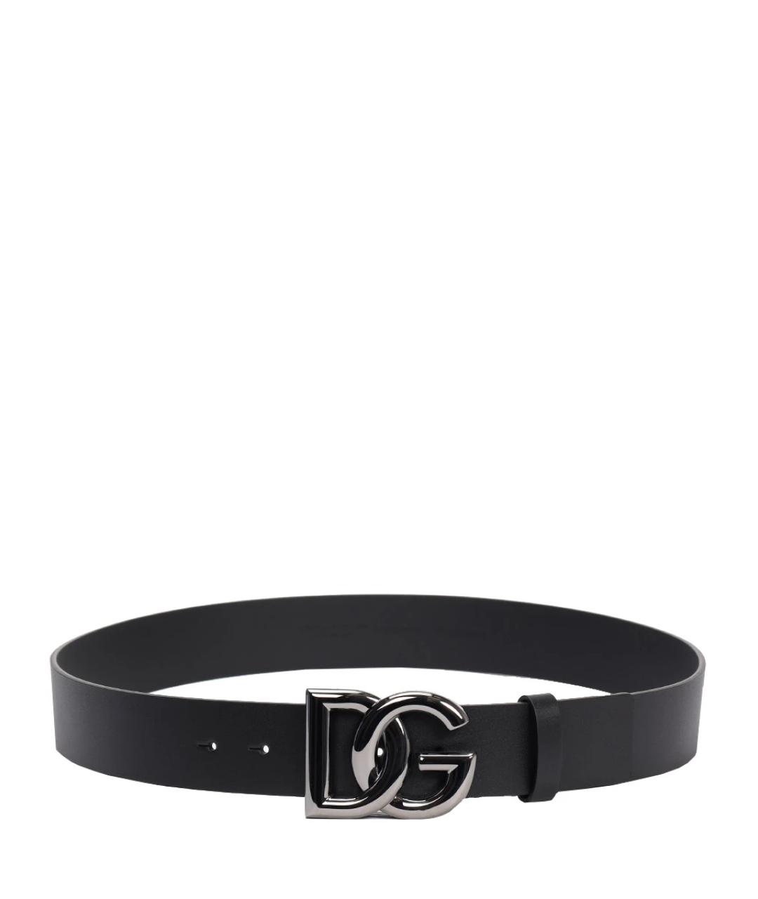 DOLCE&GABBANA Черный кожаный ремень, фото 2