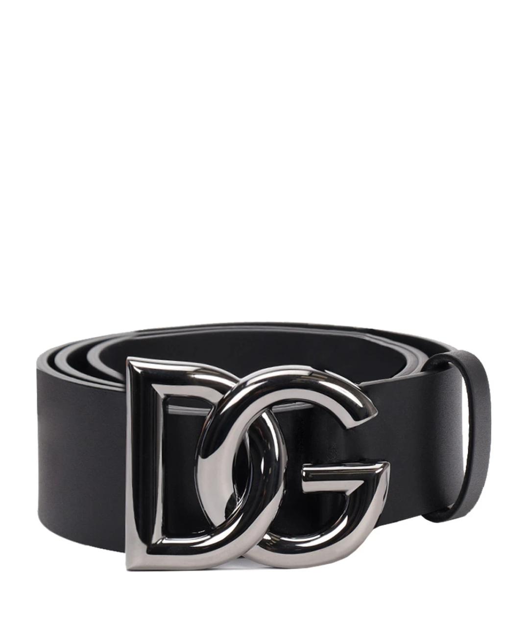 DOLCE&GABBANA Черный кожаный ремень, фото 1